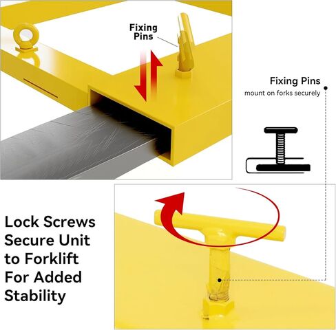 Drum Grabber 1500lbs Capacity Single Fork Mounted Drum Gripper, Hinged Folding Arm Design for 55 Gallon Drums up to 22.4" Diameter, Yellow in Saudi Arabia