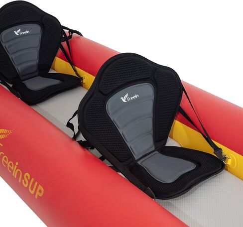 Freein 1-2 Person Professional Series Inflatable Kayak Set with Paddle, Seat, Fin, High-Output Air Pump, Carry Bag, 10'6" Emergency Sit-in Boat in Kuwait