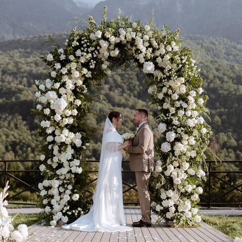 Metal Garden Arch Trellis for Climbing Plants Outdoor, Garden Arbors and Arches, Wedding Arch Frame Archway for Balloons Christmas Party Decoration, White in Saudi Arabia