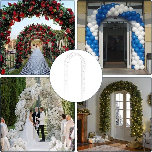 Metal Garden Arch Trellis for Climbing Plants Outdoor, Garden Arbors and Arches, Wedding Arch Frame Archway for Balloons Christmas Party Decoration, White in Saudi Arabia