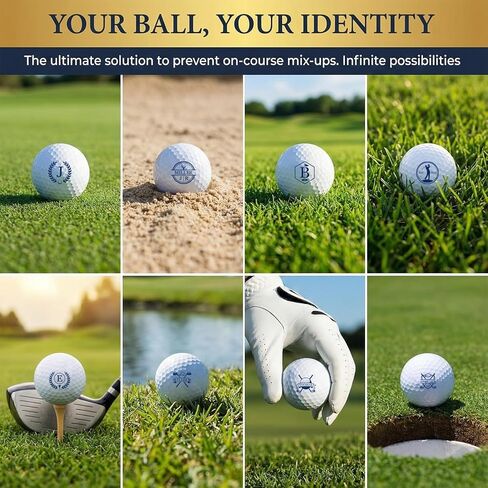 Personalized Golf Ball Stamp 17mm Larger Custom Logo Marker Waterproof Golf Ball Stamper Tool with Leak-Proof Ink Bottle and Manual Gift to Men Golfers Dad Husband in Saudi Arabia