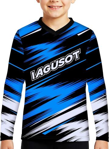 Youth Long Sleeve Dirt Bike Jersey, Kids Motocross Shirt Loose Fit Quick Dry for MX BMX Offroad Mountain Biking in Kuwait