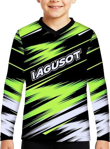 Youth Long Sleeve Dirt Bike Jersey, Kids Motocross Shirt Loose Fit Quick Dry for MX BMX Offroad Mountain Biking in Saudi Arabia