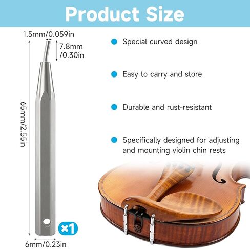Violin Chin Rest Screwdriver Professional Chinrest Screwdriver Stainless Steel Installing Violin Chin Rest Shaft Screw Wrench Sliver Installation Adjustment Tool Violins Screws Secure Replace Tool in Kuwait
