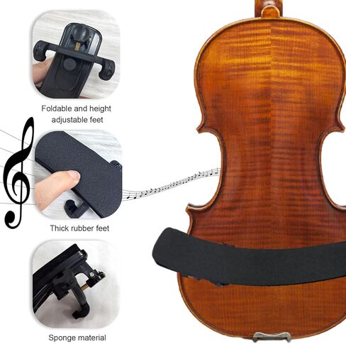 Violin Shoulder Rest for 4/4 and 3/4 Size, Collapsible and Height Adjustable Feet, Universal Type Parts Soft Easy to use, High Strength Sponge (Black) in Kuwait