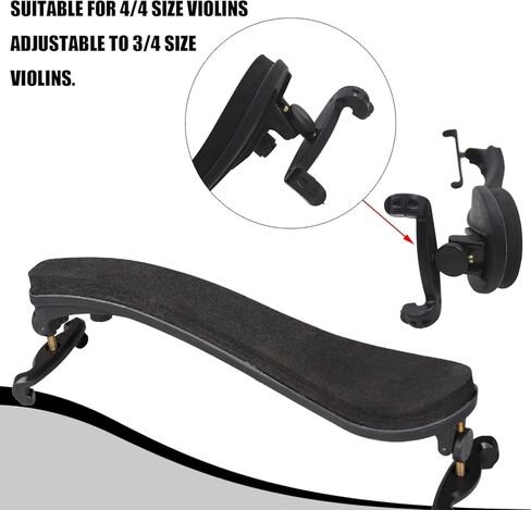 Violin Shoulder Rest for 4/4 and 3/4 Size, Collapsible and Height Adjustable Feet, Universal Type Parts Soft Easy to use, High Strength Sponge (Black) in Kuwait