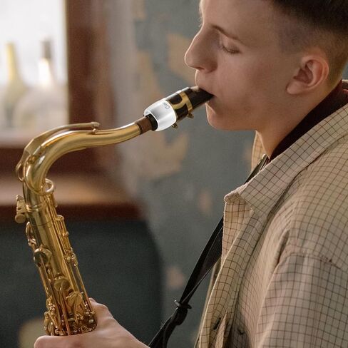 مشبك معدني من Luxshiny Alto Saxophone بمشبك معدني فضي اللون لقطعة الفم ألتو ساكس، ملحق الساكسفون مناسب لآلات الرياح وأداء الموسيقى in Kuwait