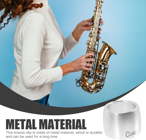 Alto Saxophone Ligature Metal Clip Silver Sax Reed Clamp Wind Instrument Accessory for Alto Sax Mouthpiece in Saudi Arabia