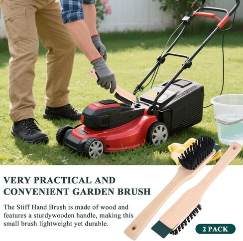 قطعتان من فرشاة جزازة العشب ذات شعيرات خشنة، فرشاة ذات شعيرات صلبة شديدة التحمل مع مقابض خشبية مكشطة تستخدم على نطاق واسع للسطح والآلة وتنظيف الخرسانة in Kuwait