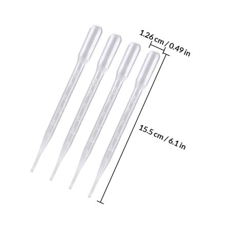 SAFIGLE 200pcs 3ml Graduated Plastic Pipettes Disposable Transfer Droppers for Laboratory Essential Oils Chemistry Experiments in Saudi Arabia