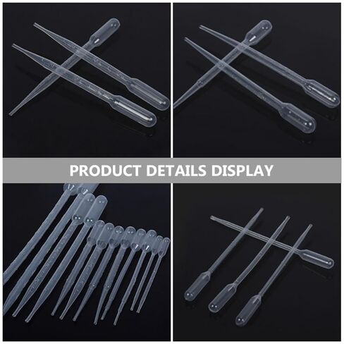 SAFIGLE 200pcs 3ml Graduated Plastic Pipettes Disposable Transfer Droppers for Laboratory Essential Oils Chemistry Experiments in Saudi Arabia