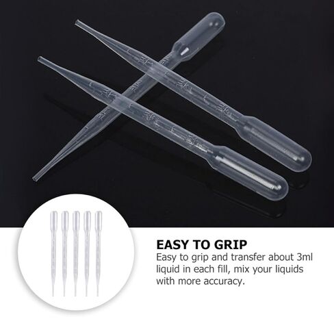 SAFIGLE 200pcs 3ml Graduated Plastic Pipettes Disposable Transfer Droppers for Laboratory Essential Oils Chemistry Experiments in Saudi Arabia