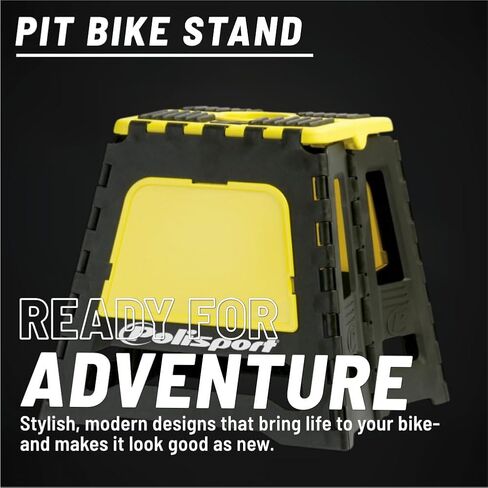 Polisport Pital Pit Bike Stand - الوزن الخفيف والفضاء للدراجات النارية ، دراجات الأوساخ ، MX ، على الطرق الوعرة (FIM Motocross World Championship Stand Bike Stand) - Yellow in Saudi Arabia