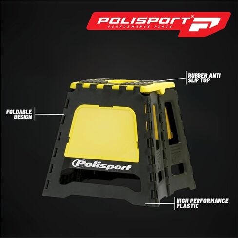 Polisport Pital Pit Bike Stand - الوزن الخفيف والفضاء للدراجات النارية ، دراجات الأوساخ ، MX ، على الطرق الوعرة (FIM Motocross World Championship Stand Bike Stand) - Yellow in Saudi Arabia