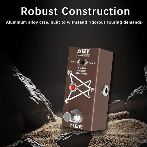 دواسة تأثير الجيتار من ABY Box Line Selector AB للجيتار الكهربائي/الجهير مع غطاء ألومنيوم لمفتاح القدم - تجاوز حقيقي AB-Y in Kuwait