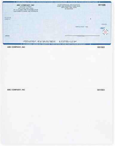 فحص الكمبيوتر في الأعلى - فحص أعمال الليزر المخصص متوافق مع برنامج المحاسبة QB ، Blue (250) in Kuwait