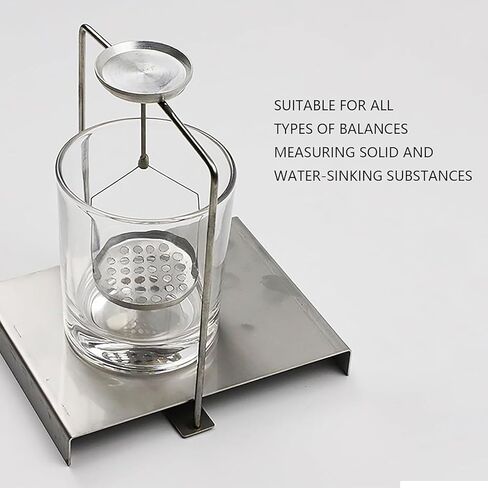 Density Specific Gravity Frame for All Lab Precision Balances | Metal Stand with Acrylic Beaker, 13x12cm Bracket for Solid & Liquid Density Testing in Kuwait