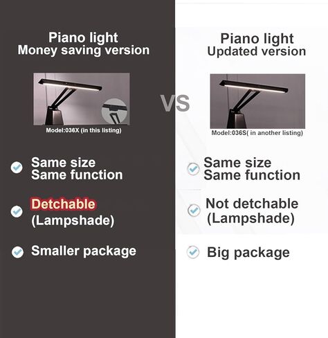 أضواء بيانو LED احترافية لمصابيح البيانو والبيانو المستقيمة مع الإضاءة المحيطة، الوضع المفضل، العناية بالعين، 5 مستويات لدرجات حرارة اللون، 5 مستويات يعتم، قاعدة ثابتة، أسود (إصدار توفير المال) in Kuwait