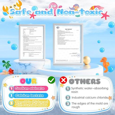 Magic Water Elf Toy Kit, Waters Pets, Aqua Fairy Water Gel Kit with 20 Magic Gels & 24 Shape Molds, DIY Squishy Maker , Summer Activities for Kids，Make Your Own Squishies Toys Crafts for Boys & Girls in Kuwait