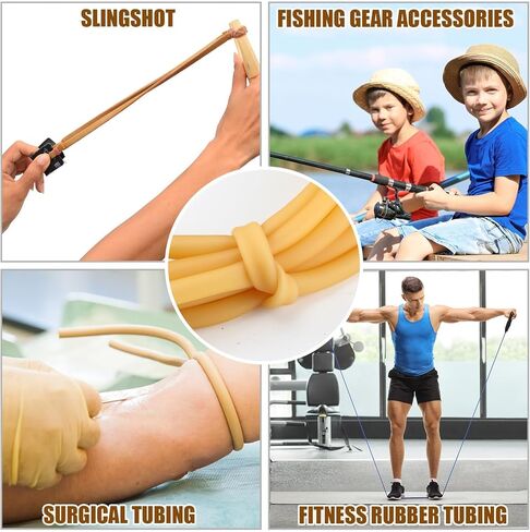 33FT أنابيب المطاط اللاتكس، أنبوب اللاتكس الطبيعي 3 / 8in OD 1 / 4in ID مقلاع الأنابيب الجراحية أنبوب المنجنيق خرطوم المطاط الرمح الفرقة قطعة واحدة مستمرة in Kuwait