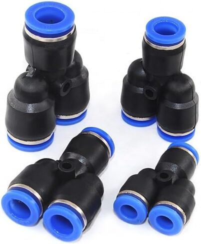 Tee Equal Diameter Y-type Pneumatic Plastic Brass Quick Connecting Pipe Fittings 5Pcs(PY4) in Saudi Arabia