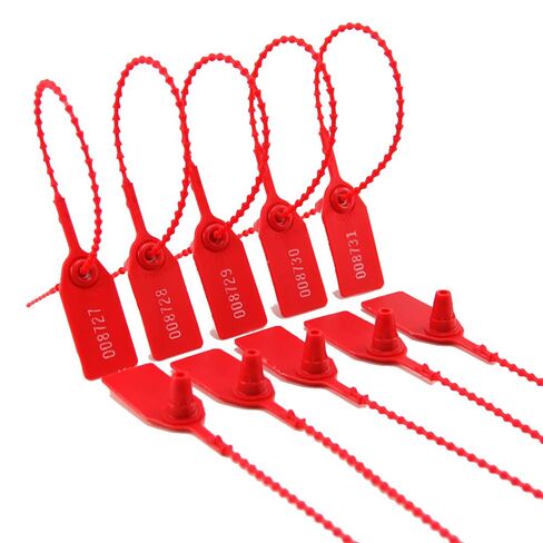 1050 PCS Red Numbered Security Zip Ties for Fire Extinguisher Plastic Tamper Evident Seal Tags Pull Tite Self-Locking Disposable Safety Locks in Saudi Arabia