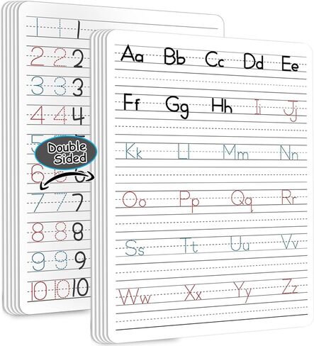 24pcs Dry Erase Board with Lines Handwriting Practice for Kids Letter Alphabet Tracing Thickened Whiteboard Classroom Must Haves Double Sided Teacher Learning Tool Portable Drawing Learning 12" x 9" in Saudi Arabia