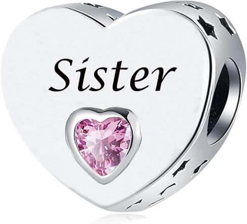Pink Heart Charm Compatible with Pandora Bracelets for Mom Daughter Grandma Sister in Kuwait