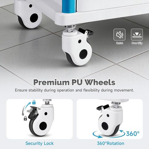 Crash Cart مادة ABS الطبية، عربة طبية مع أدراج، عمود IV قابل للتعديل، عجلات صامتة، صناديق القمامة، حامل O2، حامل التخلص من الإبرة، لوحة الإنعاش القلبي الرئوي، عربة التمريض لعيادة المستشفى in Saudi Arabia