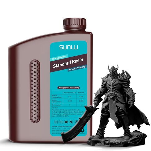 SUNLU Upgraded 2KG Standard 3D Printer Resin, 405nm UV-Curing Resin LCD/DLP/SLA 3D Printers, High Compatibility 3D Printer Resin, 2000g Clear in Kuwait