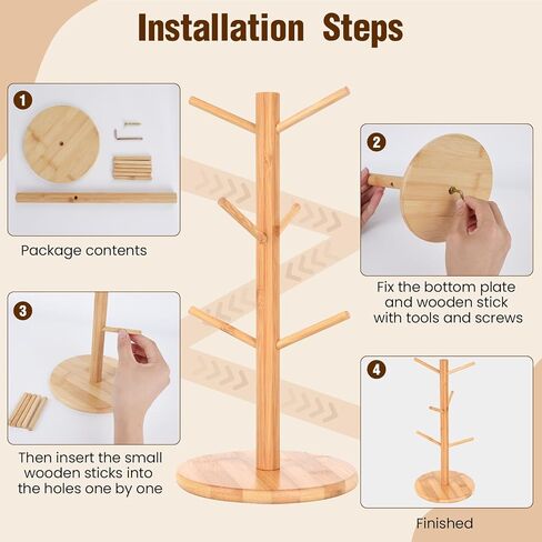 حامل البريتزل، حامل البريتزل، حامل البريتزل على شكل شجرة من الخشب لعرض البريتزل وحامل السجق المعلق يحتوي على 6 أعمدة لحفلة أكتوبر (6.29 × 6.29 × 12.59 بوصة) in Kuwait