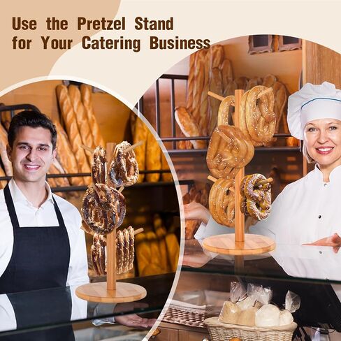 حامل البريتزل، حامل البريتزل، حامل البريتزل على شكل شجرة من الخشب لعرض البريتزل وحامل السجق المعلق يحتوي على 6 أعمدة لحفلة أكتوبر (6.29 × 6.29 × 12.59 بوصة) in Kuwait