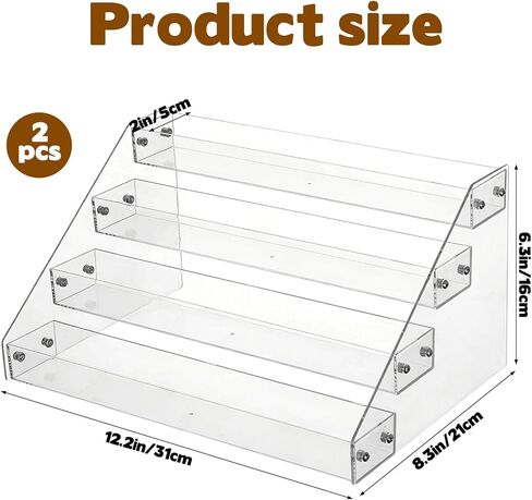 2 Pack 4 Tier Cookie Display Stand Clear Acrylic Tiered Tiered Dessert Stand for Bakers Vendors Parties Craft Fairs Market Booths Cookie Display Stand for Cupcakes Dessert Display in Kuwait