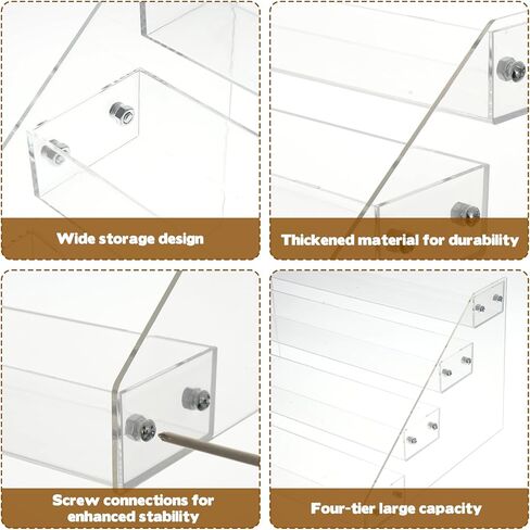 2 Pack 4 Tier Cookie Display Stand Clear Acrylic Tiered Tiered Dessert Stand for Bakers Vendors Parties Craft Fairs Market Booths Cookie Display Stand for Cupcakes Dessert Display in Kuwait