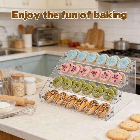 2 Pack 4 Tier Cookie Display Stand Clear Acrylic Tiered Tiered Dessert Stand for Bakers Vendors Parties Craft Fairs Market Booths Cookie Display Stand for Cupcakes Dessert Display in Kuwait