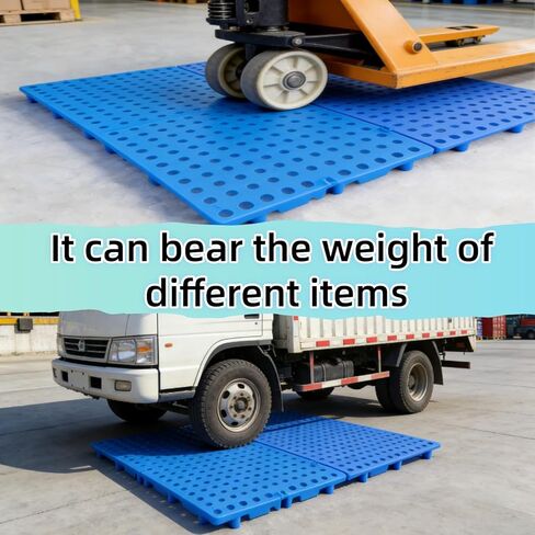 منصات بلاستيكية مستديرة 6 قطع للتخزين في الطابق السفلي، 23.6 × 11.8 × 1.18 بوصة - منصة تهوية قابلة للتنفس، منصة أرضية، تنطبق على المرآب، المطبخ، غرف التخزين، سوبر ماركت للمنصات البلاستيكية in Kuwait