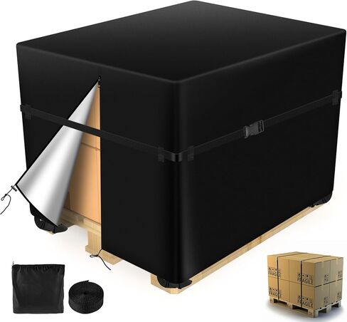Pallet Covers 49×41×49 Inches - 900D Heavy Duty Waterproof, Triple Protection (Zipper, Reinforced Rope, 4 Buckles) for Industrial Storage & Shipping Supplies (49×41×49 Inches) in Saudi Arabia