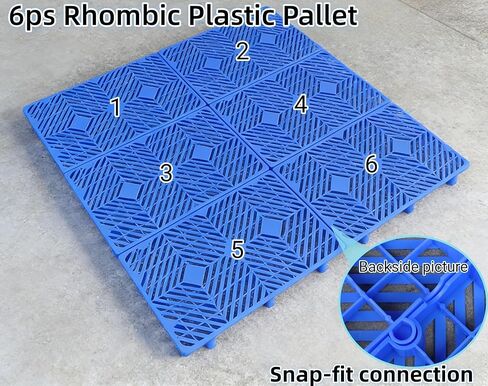 لوح بلاستيكي معيني 6ps، لوح تهوية شبكي قابل للتنفس للربط المجاني، 23.6 × 11.8 × 1.18 بوصة - منصة تحميل أرضية خفيفة الوزن تصل إلى 4500 رطل، تنطبق على المرآب والمطبخ والسوبر ماركت... in Kuwait