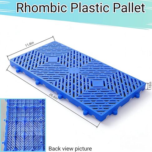 لوح بلاستيكي معيني 6ps، لوح تهوية شبكي قابل للتنفس للربط المجاني، 23.6 × 11.8 × 1.18 بوصة - منصة تحميل أرضية خفيفة الوزن تصل إلى 4500 رطل، تنطبق على المرآب والمطبخ والسوبر ماركت... in Kuwait