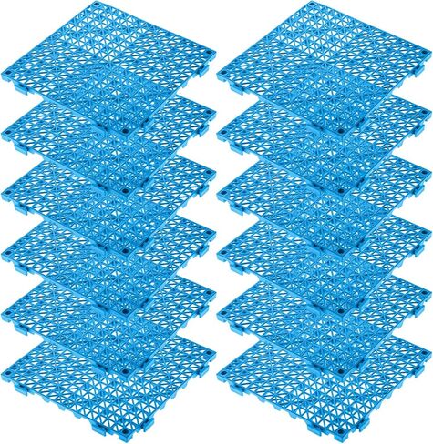 12 قطعة من المنصات البلاستيكية خفيفة الوزن القابلة للتعشيش، منصة بلاستيكية للتخزين في الطابق السفلي من الداخل والخارج، تبقي البضائع بعيدًا عن الجوانب السفلية الرطبة (11.8 بوصة * 11.8 بوصة) in Kuwait