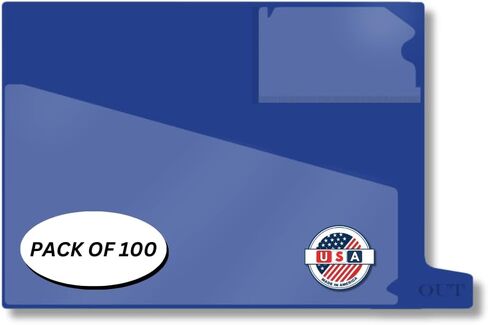 Doctor Stuff - Small Bottom Tab Vinyl Outguides, Diagonal Cut Front Pocket, Top Charge Out Slip Pocket, Plastic File Folder, Letter Size 9" x 13-1/4", Orange, 25/Box in Kuwait