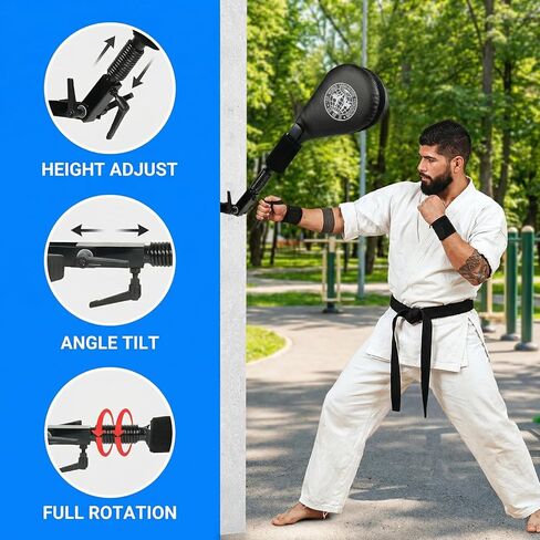 Taekwondo Kick Pad Target, Kicking Pads with Mounting Bracket for Martial Arts Training Tae Kwon Do Karate Kickboxing, Hands-Free in Saudi Arabia