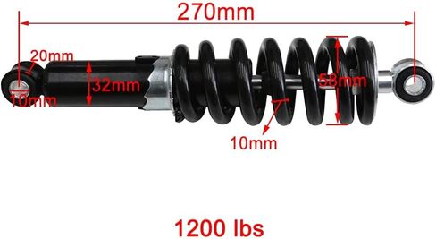 270mm 10.5" Rear Shock Absorber Suspension 1200lbs for Dirt Bike Pit Bike ATV Quad Scooter 90cc 110cc 125cc 150cc – Smooth Ride & Durable Off-Road Performance in Saudi Arabia