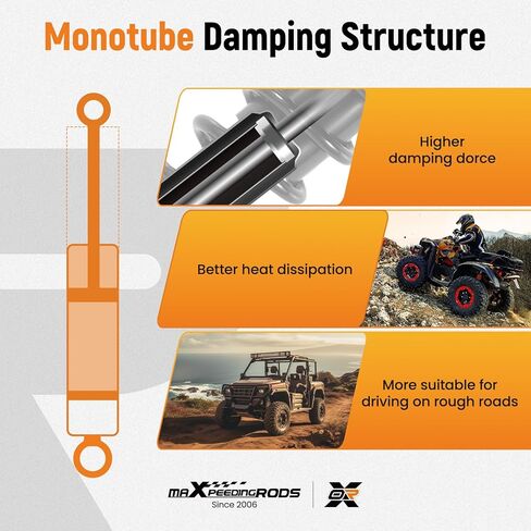 maXpeedingrods Rear Shock Fit for Honda Rancher TRX420FA BR 2014-2023, for Honda Rancher ES TRX420FE BR 2014-2023, for Honda Rancher TRX420FM BR 2014-2023, 52400-HR3-A21 Monotube Absorber, Black in Saudi Arabia