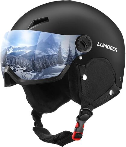 LUMDEER Ski Helmet with 2 in 1 Visor Goggles, UV Protection Snowboard Helmet, Certified Ajustable Snow Sport Helmets for Men Women Skiing, Skating, Snowboarding in Kuwait