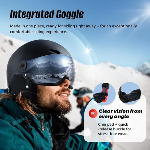 LUMDEER Ski Helmet with 2 in 1 Visor Goggles, UV Protection Snowboard Helmet, Certified Ajustable Snow Sport Helmets for Men Women Skiing, Skating, Snowboarding in Saudi Arabia