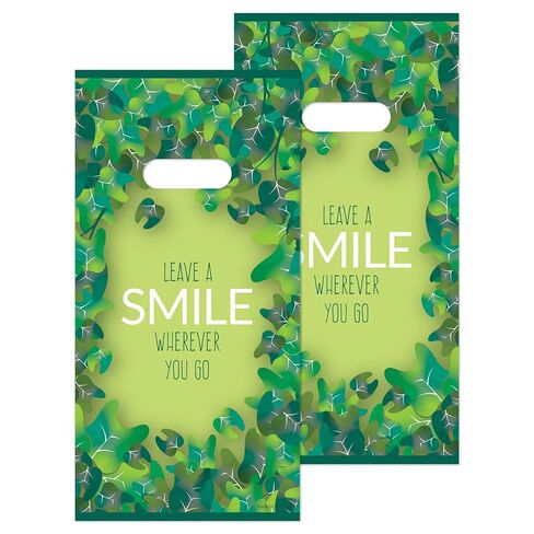 Practicon Leave a Smile 8" x 10" Dental Giveaway Bag, Dental Hygiene Patient Care Goodie Bag, Dentist Office Plastic Gift Bags, 100 Pack in Saudi Arabia