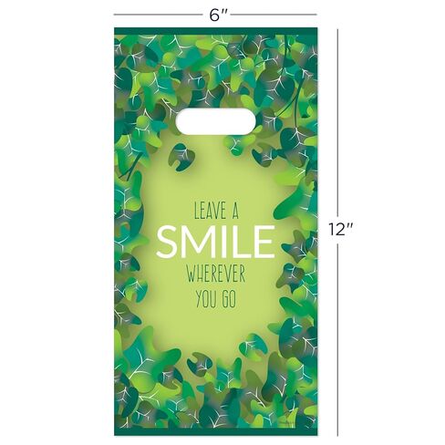 Practicon Leave a Smile 8" x 10" Dental Giveaway Bag, Dental Hygiene Patient Care Goodie Bag, Dentist Office Plastic Gift Bags, 100 Pack in Saudi Arabia