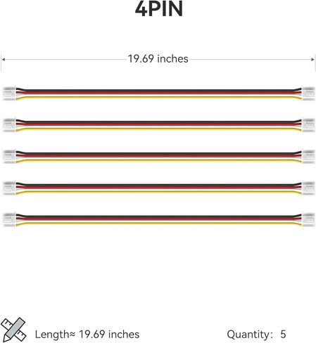 4-Pin 50cm Grove Cable with Buckled Connector (5-Pack) - Compatible with Seeed Studio Grove Ecosystem, Arduino & Raspberry Pi via Grove Shields in Kuwait