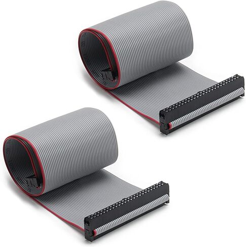 Fielect 2pcs IDC 50 Pin Connector Gray Wire Flat Ribbon Cable Connector Length 30cm 2.54mm Pitch in Saudi Arabia